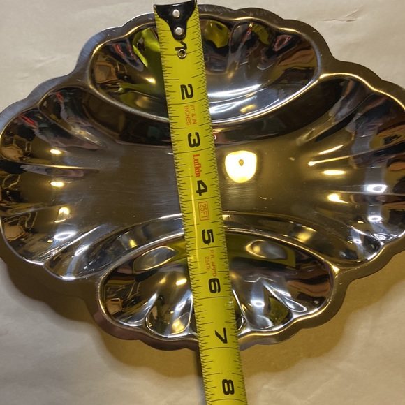 Pair of vintage shell metal platters 3 sections - Picture 7 of 8